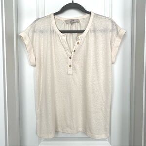 LOFT Women's Short Sleeve Cream Tee